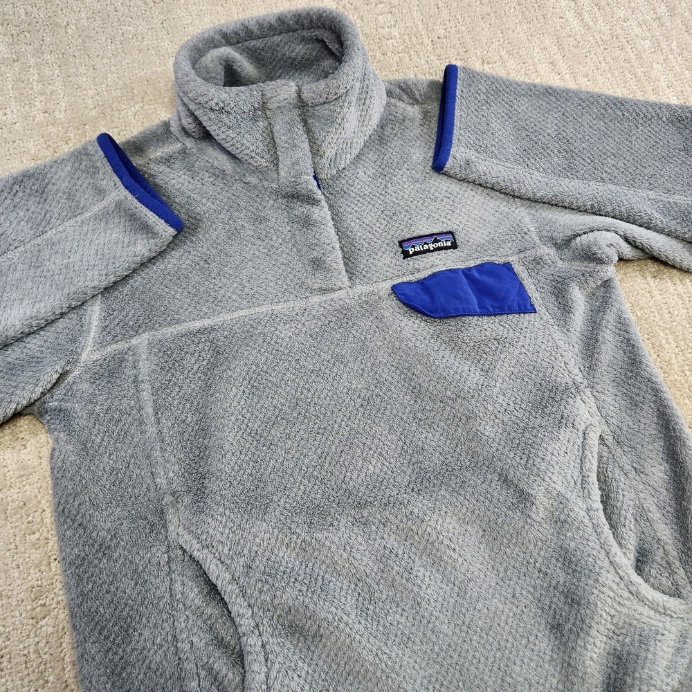 Patagonia Sweatshirt Women Small Re Tool T Snap Polortec Fleece Gray Blue